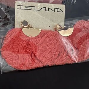 Coral Fringe Earrings